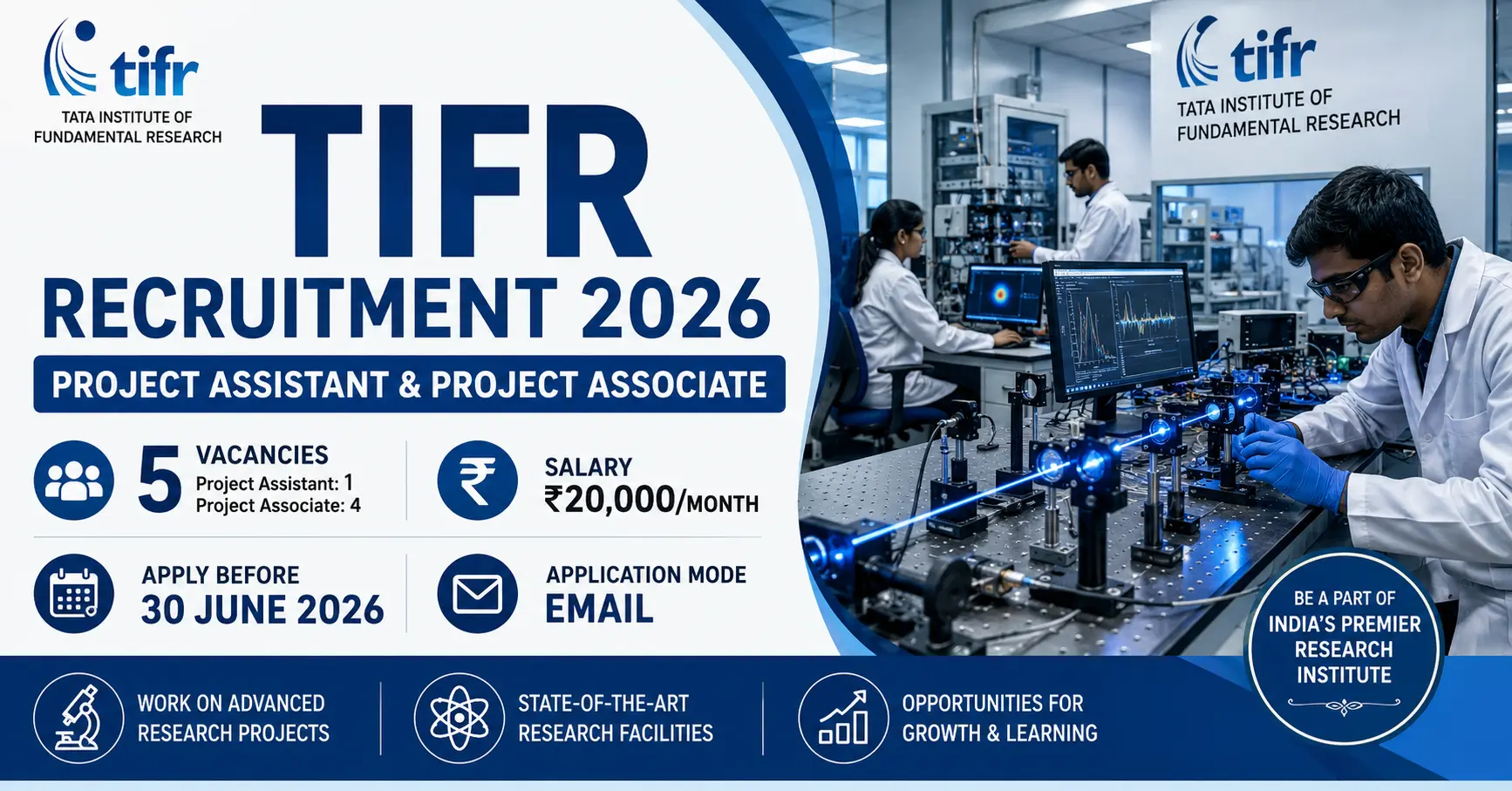 TIFR Project Assistant Recruitment 2026