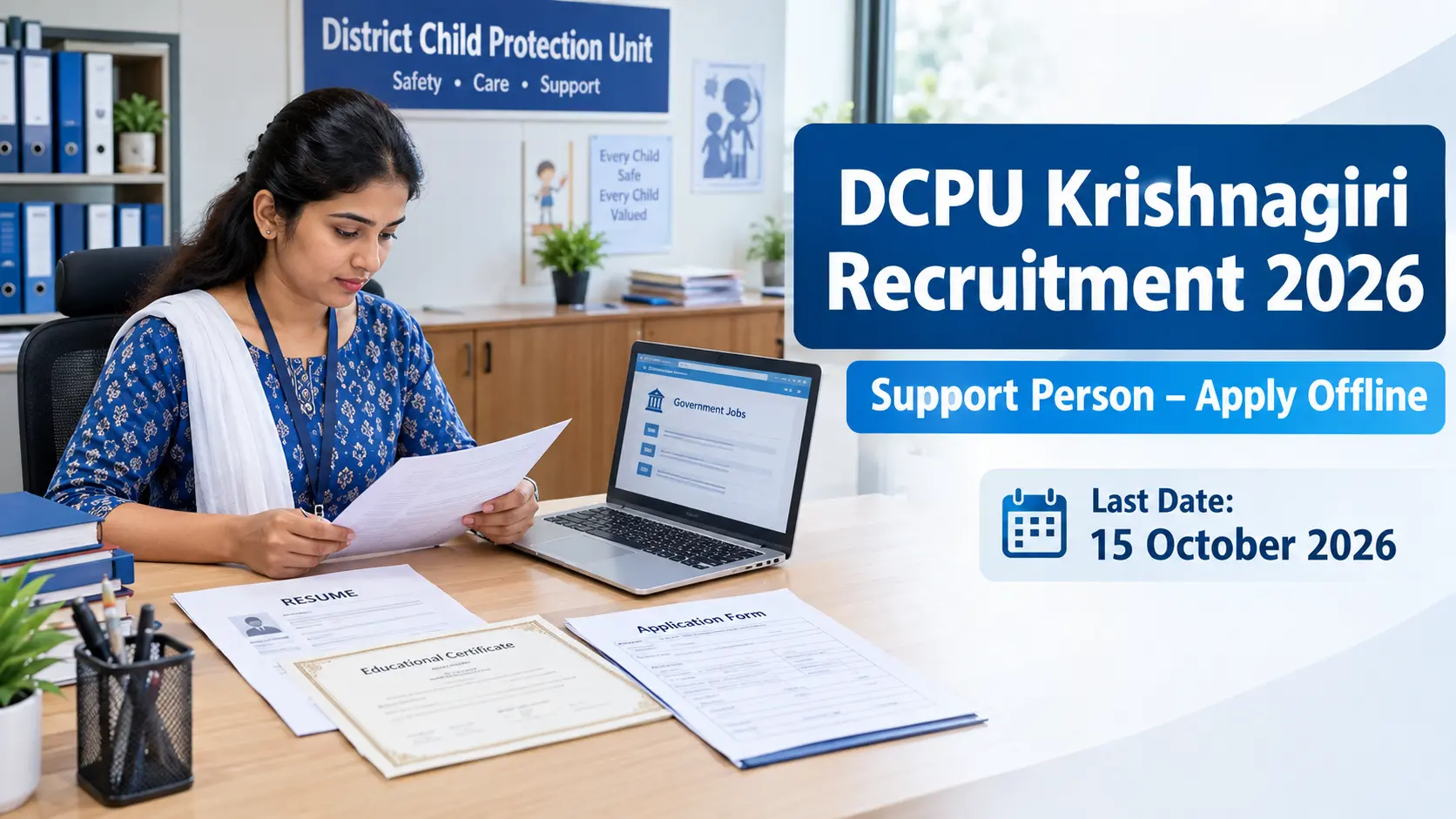 DCPU Krishnagiri Support Person Recruitment 2026